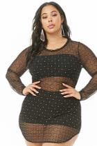 Forever21 Plus Size Glitter Diamond-mesh Mini Dress