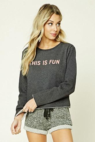 Forever21 This Is Fun Graphic Pj Top