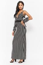 Forever21 Striped Open-shoulder Maxi Dress