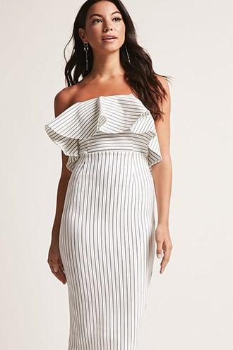 Forever21 Stripe Flounce Bodycon Dress
