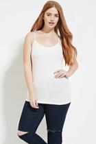 Forever21 Plus Women's  Cream Plus Size Cotton-blend Cami
