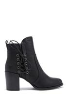 Forever21 Lace-up Faux Leather Booties