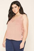 Forever21 Plus Women's  Plus Size Lace Trim Cami