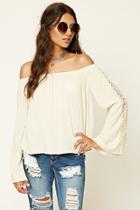 Love21 Women's  Crochet Off-the-shoulder Top