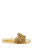 Forever21 Faux Gem Embellished Jelly Slides