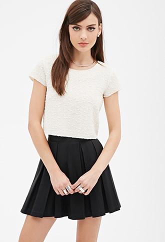 Forever21 Sequined Wavy-knit Top