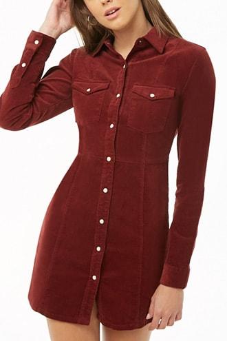 Forever21 Corduroy Shirt Dress