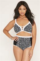 Forever21 Plus Women's  Plus Size Marbled High-waisted Bikini Bottoms