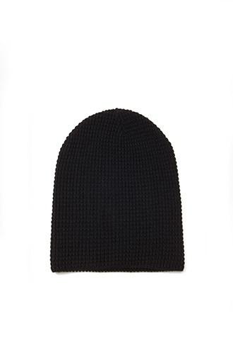 Forever21 Waffle Knit Beanie (black)