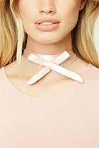 Forever21 Dusty Pink Satin Bow Choker