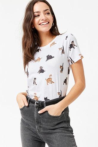Forever21 Kitten Graphic Tee