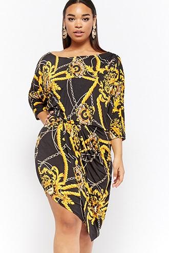 Forever21 Plus Size Rope & Chain Print Dress