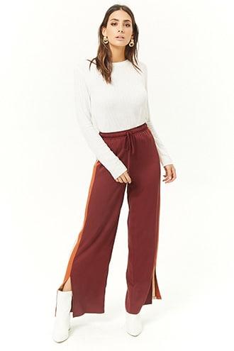 Forever21 Striped-trim Palazzo Pants