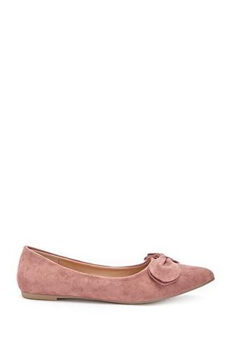Forever21 Yoki Faux Suede Bow Flats