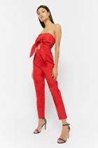 Forever21 Textured Tie-front Strapless Jumpsuit