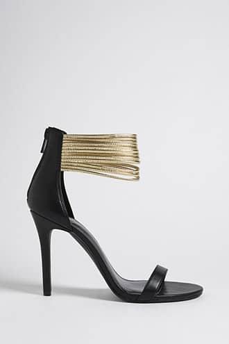Forever21 Metallic Ankle Strap Stiletto Heels
