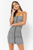 Forever21 Houndstooth Zip-front Tube Dress