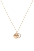 Forever21 Gold & Clear Circle Pendant Necklace