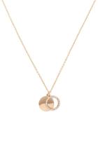 Forever21 Gold & Clear Circle Pendant Necklace