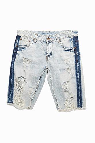 Forever21 Royal 7even Distressed Cloud Wash Denim Shorts