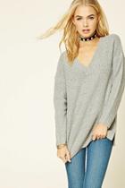 Forever21 Women's  Dropped-sleeve V-neck Sweater