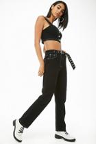Forever21 High-rise Straight-leg Ankle Jeans