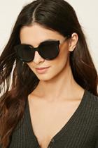 Forever21 Black & Gold Contrast Round Sunglasses