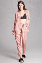 Forever21 Women's  High-waisted Satin Cargo Pants