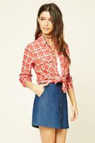 Forever21 Snap-button Plaid Shirt