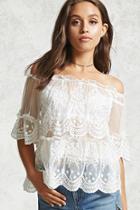 Forever21 Sheer Off-the-shoulder Blouse