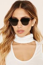 Forever21 Gold & Olive Classic Browline Sunglasses