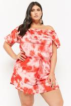 Forever21 Plus Size Boho Me Off-the-shoulder Tie-dye Romper