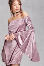 Forever21 Women's  Velvet Off-the-shoulder Dress