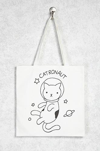 Forever21 Catronaut Graphic Tote Bag