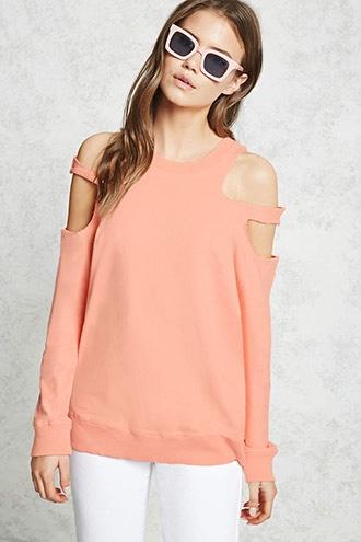 Forever21 Split Open-shoulder Pullover