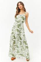 Forever21 Sheer Leaf Print Maxi Dress