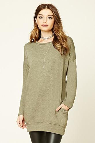 Forever21 Women's  Oversized Heathered Sweatshirt