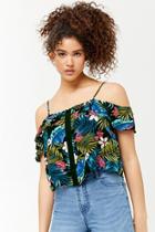 Forever21 Floral Flounce Crop Cami