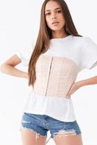 Forever21 Satin Lace-up Corset Top