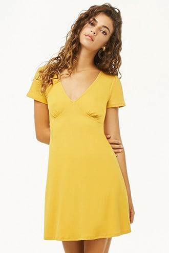 Forever21 Ribbed V-neck Swing Dress