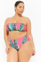 Forever21 Plus Size Kulani Kinis Palm Leaf High-waist Bikini Bottoms