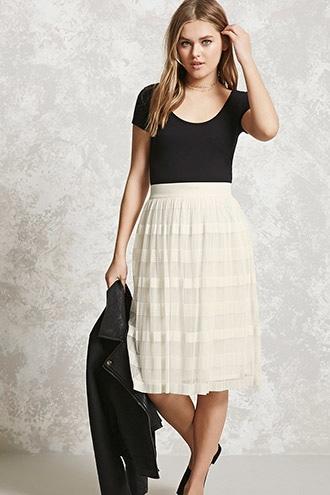 Forever21 Striped Mesh Skirt