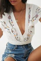 Forever21 Embroidered Floral Crop Top