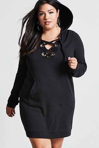 Forever21 Plus Size Hooded Grommet Dress