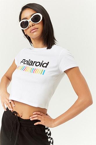 Forever21 Polaroid Cropped Tee