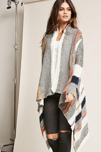 Forever21 Multicolored Open-front Cardigan