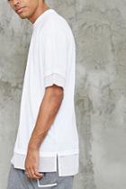 Forever21 Mesh Trim Crew Neck Tee