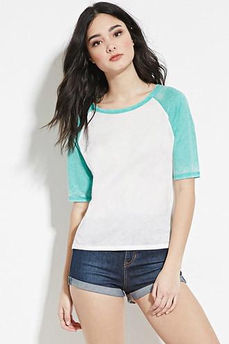 Forever21 Women's  Slub Knit Raglan Tee