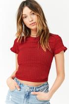 Forever21 Open-knit Scalloped Top