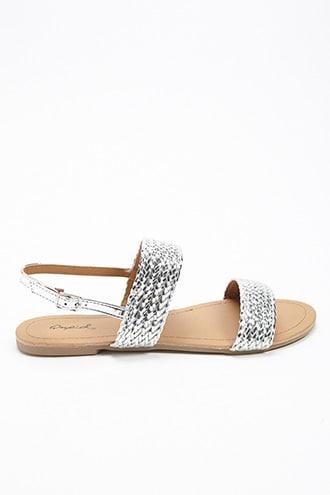 Forever21 Qupid Metallic Braided Sandals